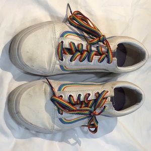 Rainbow Vans with rainbow bottoms and sole